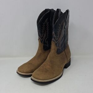 J.B. Dillon Kids Brown and Black Western Boots Size 1C